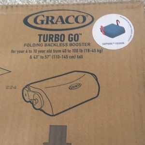 New Graco Turbo Go Folding Backless Booster